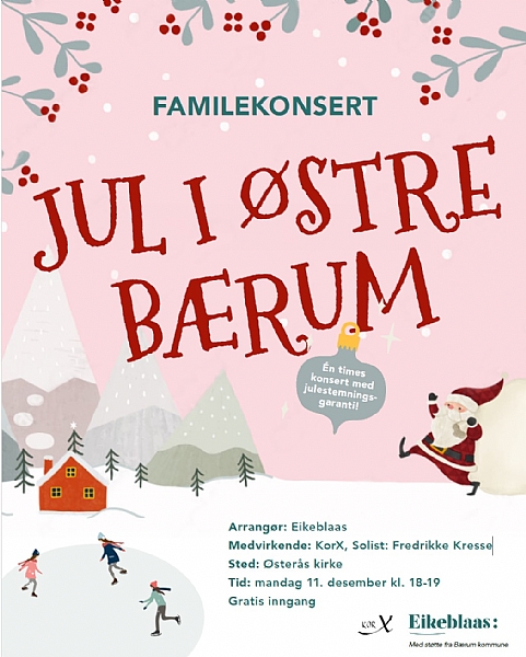 Velkommen til familiekonsert med frjulsstemning i sters kirke 11. desember.